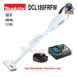 Combo Máy Hút Bụi Dùng Pin Makita 18V DCL180FRFW ( Thân Máy, Pin 3.0Ah, Sạc Nhanh )