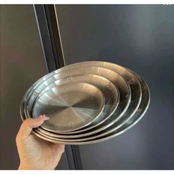Bộ Sét 5 Dĩa tròn inox mạ vàng sáng bóng, dụng cụ đựng thức ăn sang trọng
