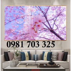 Gạch tranh hoa đào đẹp 3d