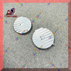 Nắp tròn nhôm sọc cho wave,dream 100 MS12