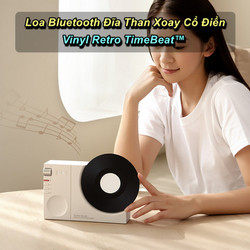 Loa Bluetooth Đĩa Than Xoay Vinyl Retro TimeBeat Cao Cấp - Home and Garden