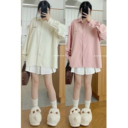 Áo Sơ Mi DA Lộn Thêu Chữ INCREDIBLE - FREESHIP - Áo Khoác Nam Nữ Form Rộng Hàn Quốc Chống Nắng