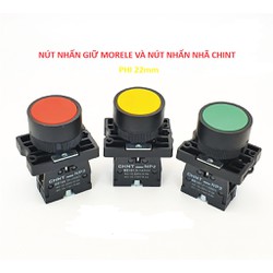 Nút nhấn không đèn nhấn nhã Chint và nút nhấn giữ Morele phi 22mm chuyên tủ điện