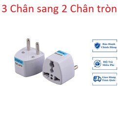 Phích Cắm Điện Chuyển Đổi Từ 3 Chân Sang 2 Chân Tròn Tiện Dụng An Toàn