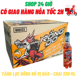 Rồng Đỏ Vị Dâu Chai Thùng 24 Chai 330 Ml