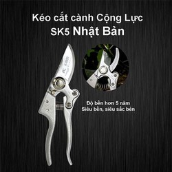 Kéo Cắt Cành Cộng Lực Lưỡi Thép SK5 Nhật Bản