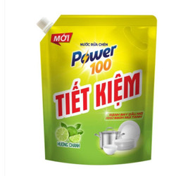 Nước rửa chén POWER 100 hương chanh túi 3,5kg