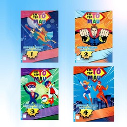 Sách - Em Tập Tô Màu - Super Hero Siêu Nhân - Bộ 4 Cuốn