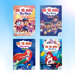 Sách - Bé Tô Màu - Paw Patrol và Nàng Tiên Cá - Bộ 4 Cuốn