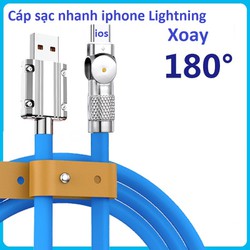 Cáp sạc nhanh 6A xoay 180º có LED báo sạc