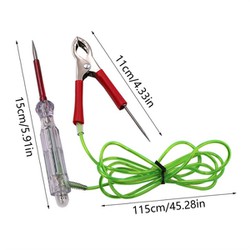 Bút Thử Điện Kiểm Tra Mạch Điện Áp DC 6V 12V 24V Có Tích Hợp Đèn Led Tự Động Dây Dài 115cm, Máy Kiểm Tra Mạch Điện