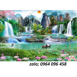Tranh gạch 3d phong cảnh sông núi - CVV33