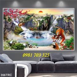 Tranh gạch hổ trang trí 3D đẹp