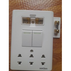 Bảng điện E4A - 2 Công tắc/3 Ổ cắm + cầu chì SOPOKA
