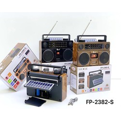 Đài FM Radio FP-2382-S Bluetooth kết nối USB, thẻ nhớ, full chức năng âm thanh, cổ điển, có năng lượng mặt trời