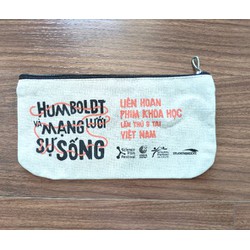 Túi ví đựng bút, mỹ phẩm màu kem