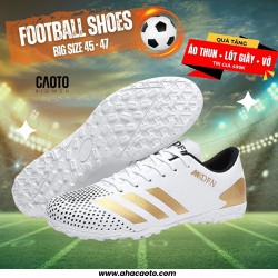 Giày Đá Banh Sân Cỏ Futsal MIDFN Chính Hãng Màu Trắng Big Size 45 46 47