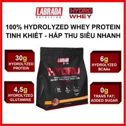 Labrada Hydro Whey 4Lbs 1,8kg Chính hãng – 100% Hydrolyzed Whey Protein, Bổ sung Protein, tăng Cơ mạnh, hấp thu siêu nhanh, thành phần tinh khiết