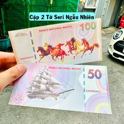 [SIÊU SALE] Căp 2 Tờ Tiền Năm Sinh Thuận Buồm Xuôi Gió Mã Đáo Thành Công Maccao Seri Đầu 8888 Đuôi Năm Sinh