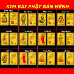 [SIÊU SALE] Kim Bài 8 Vị Phật Bản Mệnh cho 12 Con giáp - Đã Gia Trì [THẺ KIM LOẠI]