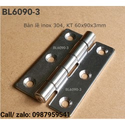 Bản lề inox 304 kích thước 60x90, dày 3mm - BL6090