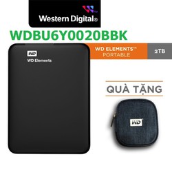 SALE - Ổ cứng di động HDD 2.5 inch WD Elements 2TB USB 3.0 (Đen) WDBU6Y0020BBK Chính Hãng 100% - Fullbox new tặng kèm bao đựng đa năng chính hãng WD
