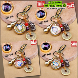 [SIÊU SALE] Móc Khóa 12 Con Giáp Dạ Quang Gồm 4 Món Dây 5 Xu Bầu Rỗng Mặt Phật Bản Mệnh phát sáng dễ dàng tìm