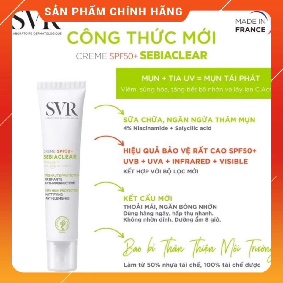 Hình ảnh [loại 1] Kem dưỡng da chống nắng SVR Sebiaclear SPF50+