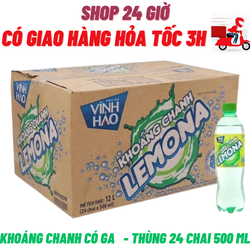 Khoáng Chanh Có Ga Vĩnh Hảo Thùng 24 Chai 500 Ml