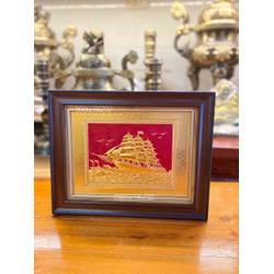 Quà tặng Tranh đồng Thuận Buồm Xuôi Gió mạ vàng 24k