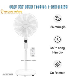 Quạt Đứng Toshiba F-LSD10(W/H)VN 30W - Điều Khiển Từ Xa - 9 Cánh Quạt - Hàng Chính Hãng - Bảo Hành 12 Tháng