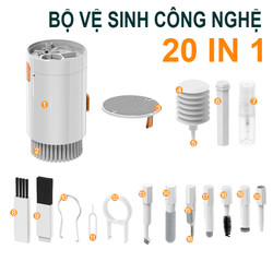 Bộ Vệ Sinh Laptop Modeco - Máy Tính - Bàn Phím - Máy Ảnh - Tai Nghe Airpod Đa Năng 20 In 1 Nhỏ Gọn - Nhựa Abs Cao Cấp