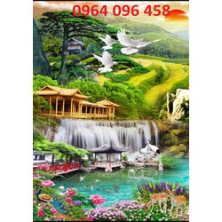 Tranh gạch 3d ốp tường phòng khách mẫu mới - 743XCC