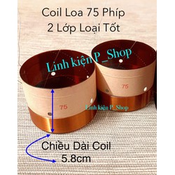 Coil Loa 75 Phíp-2 Lớp, Loại Tốt. Giá Bán 1 Cái 65k