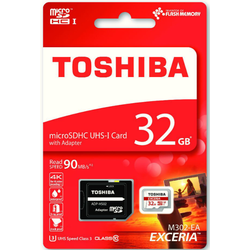 Thẻ nhớ MicroSD 32G Toshiba Box Class10 90MB/s Công ty (Đỏ) (Có Adapter)
