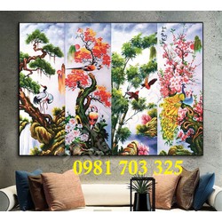 Tranh phong thủy tứ quý 3D