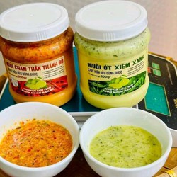 2 lọ muối ớt chấm xanh đỏ 500g hũ