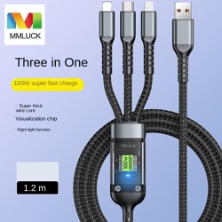 Hàng Chuẩn - Dây sạc nhanh hỗ trợ Chuyền Dữ Liệu Cả 3 Cổng MMLUCK 3 trong 1 Cho Điện Thoại, máy tính bảng - Vừa Chuyền dữ liệu vừa Sạc Nhanh