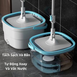 Bộ Cây Lau Nhà Tách Nước Thông Minh Vuông và Tròn