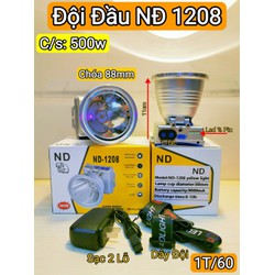Đèn đội đầu NĐ-1207/1208, công suất 400W/500w, chip led T6 siêu sáng, cho tầm chiếu sáng mạnh và xa