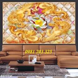 Gạch tranh cá chép trang trí tường