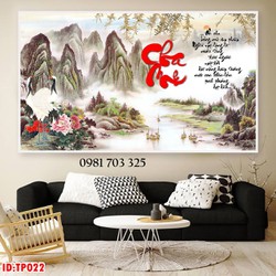 Tranh thư pháp phong thủy trang trí 3D