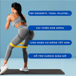 Combo 6 dây đàn hồi kháng lực Tập Toàn Thân Yoga Gym dây bền dẻo dai nam nữ, Dòng cao cấp