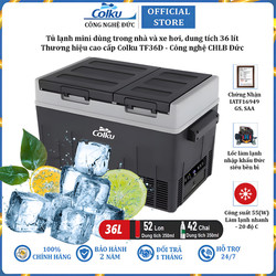 Tủ lạnh mini dùng trong nhà và xe hơi, dung tích 36 lít. Thương hiệu cao cấp Colku TF36D - Công nghệ CHLB Đức
