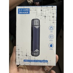 Đầu đọc thẻ nhớ SD/TF chuẩn 3.0, 2 cổng USB + Type-C mã D518