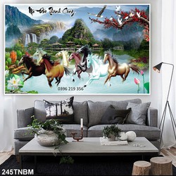 Tranh gạch ốp lát tường 3d Bát Mã đẹp