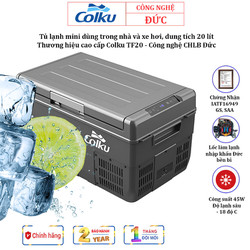 Tủ lạnh mini dùng trong nhà và xe hơi, dung tích 20 lít. Thương hiệu cao cấp Colku TF20 - Công nghệ CHLB Đức