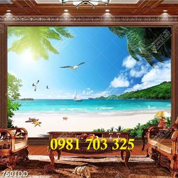 Gạch tranh cảnh biển trang trí tường