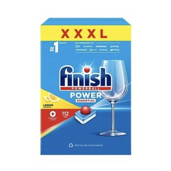 Viên rửa Finish Essential 112 viên hương chanh dùng cho máy rửa chén bát