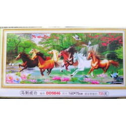 Tranh đính đá Mã đáo thành công 1m60 (chưa đính)